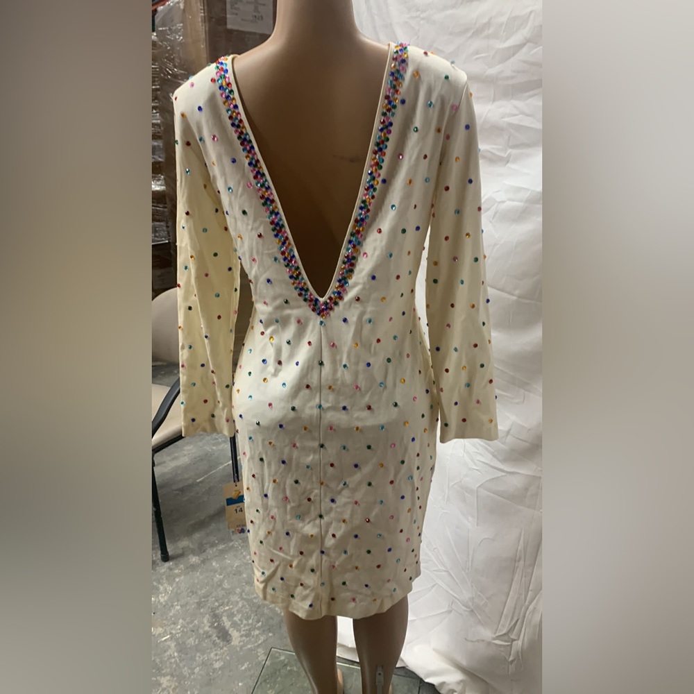 VINTAGE  ET AL RHINESTONE DEEP V-BACK - Picture 2 of 5